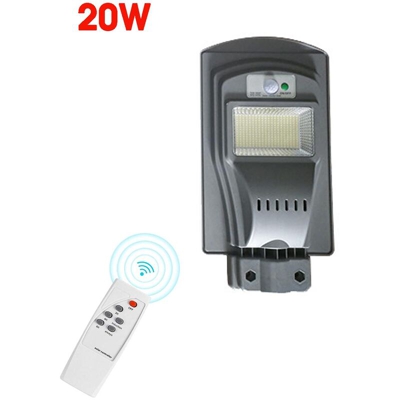 Insma - 20w 280LED Solar Street Light Radar PIR Sensore di movimento Lampada da parete Pole Remote Control