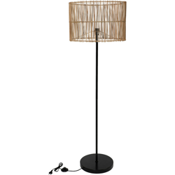 Mindanao - Lampada Da Terra In Metallo E Rattan en oferta