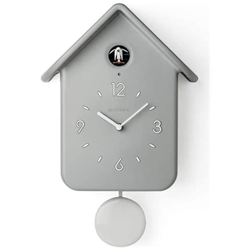 Qq Home Orologio A Cucù Con Pendolo, 24.8 X 12 X 39 Cm, Grigio (light Grey) en oferta