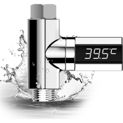 Augienb - 1 pz LED Display Acqua Doccia Termometro Bagno Flusso Celsius Pressione dell'acqua Stabile Monitor della temperatura dell'acqua Misuratore precio