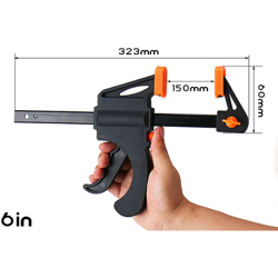 Mini morsetto multi-formato per la lavorazione del legno forte strumento di fissaggio A-clip F-clip da 6 pollici características