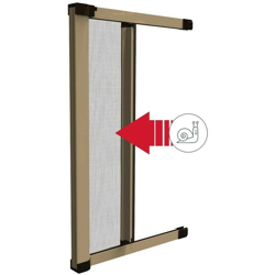 Zanzariera riducibile bronzata cm.60/160x250 orizzontale con chiusura rallentata made in italy medal - Salone en oferta