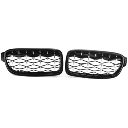 Griglia per griglia diamantata nera lucida e cromata per BMW Serie 3 F30 F31 F35 F80 Berlina Estate Touring 11-19 en oferta