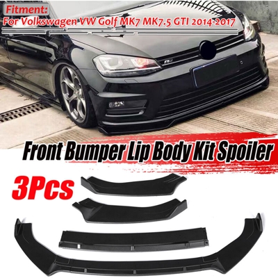 Kit Splitter Diffusore Spoiler Paraurti Anteriore Per Volkswagen VW Golf MK7 MK7.5 GTI 2014-2017 in fibra di carbonio