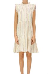 Metallic effect stripes dress en oferta