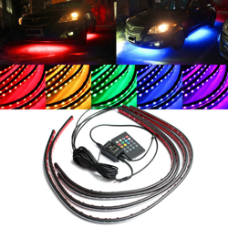 4x Auto Led Under Chassis RGB 2x90cm / 2x60cm Telecomando UnderCar Neon 7 Colori en oferta