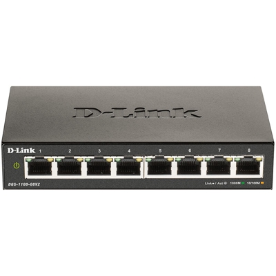 DGS-1100-08V2 switch di rete Gigabit Ethernet (10/100/1000) Nero - D-link