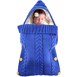 Inverno Autunno Sacco a pelo per bebè Bambini Toddler Sacco a pelo caldo Trapunta a maglia spessa di lana (blu) precio