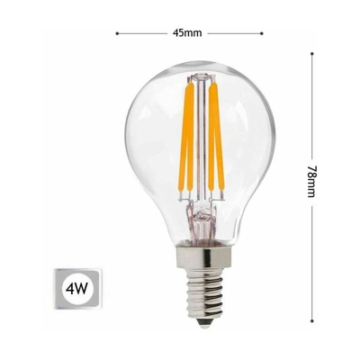 Universo - Lampadina Led 4w Luce Caldafilamento In Vetro Trasparente E14 4 W G45a-tc