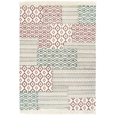 YOUTHUP Tappeto Kilim Tessuto a Mano in Cotone 120x180 cm Multicolore - Multicolore