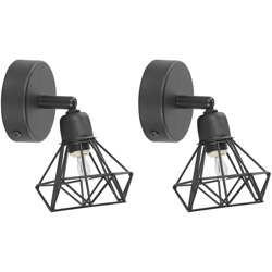 Set di 2 lampade da muro in metallo nero ERMA en oferta