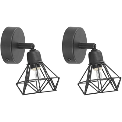 Set di 2 lampade da muro in metallo nero ERMA