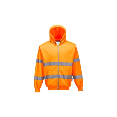 Felpa con cappuccio e zip alta visibilità | Medium - Orange - NEUTRO (SENZA PERSONALIZZAZIONE) - Orange