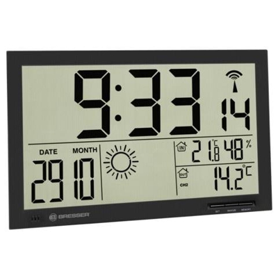 MyTime Jumbo nero LCD Orologio meteo a parete