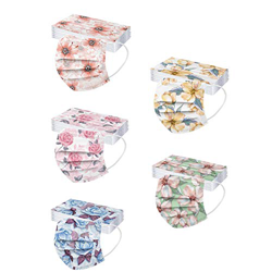 QWD 50 Pezzi Adulti_Mascherine Cotone Bandana, Colorate Stampa Floreale Farfalla Protettiva, 3 Strati Protezione della Bocca e dal Naso, Abbigliamento precio