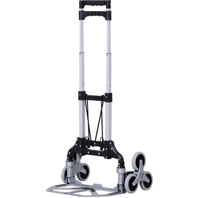 Carrello Portapacchi Pieghevole in Alluminio con 6 Ruote per Scale Carico 70kg