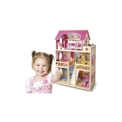 Casa Delle Bambole Sogno Mansion In Legno Mobili E Accessori Residence 4 Bambole Appartamento Mansion Dolls House Pieghevole 3 Piani en oferta