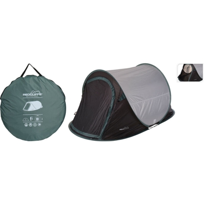 Tenda da Campeggio Pop up 1 Posto 220x120x95 cm Verde/Nero Con Sacca Trasporto