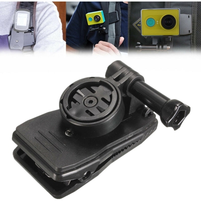 Adattatore per tracolla per zaino con morsetto a clip ruotabile a 360 ° per Gopro HD 4 3+