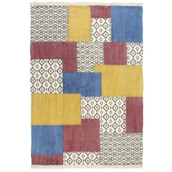 Tappeto Kilim Tessuto a Mano in Cotone 120x180 cm Multicolore - Multicolore - Youthup precio