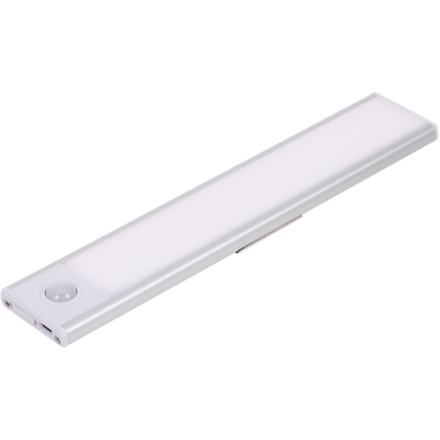 Luce sensore LED di ricarica intelligente QQB520-20 Batteria incorporata da 20 cm in argento atomizzato