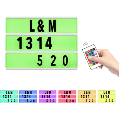 WX-8813 Scatola luminosa A4 colorata con telecomando a doppio scopo con cavo USB (scatola luminosa senza batteria, batteria a bottone del