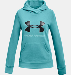 Felpa con cappuccio UA Rival Fleece Logo da ragazza en oferta