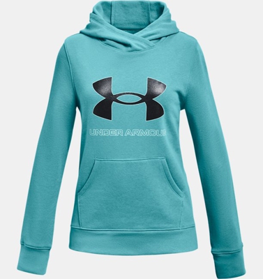 Felpa con cappuccio UA Rival Fleece Logo da ragazza