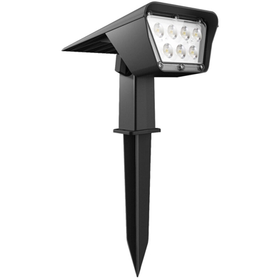 Faretto da giardino solare 7 LED presa di terra da parete lampada a doppio scopo impermeabile luce bianca esterna YH0514 (2 pezzi)