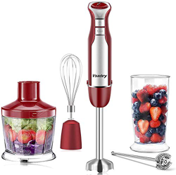 Vsadey Frullatore Immersione 5-in-1, 800W 9 Velocità Frullatore Multifunzione, Minipimer Mixer Immersione Acciao Inossidabile 304 - Leggero, Rosso características