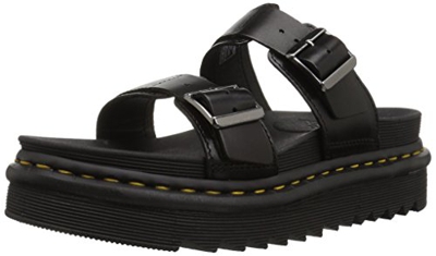 Dr. Martens Myles, Sandali Punta Aperta Unisex Adulti, Black Black Brando 001, 37 EU