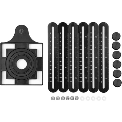 Strumento di misura multiangolo in lega di alluminio con righello esagonale nero
