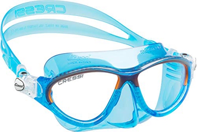 Cressi Moon Kid Mask, Maschera per attività Acquatiche Bambini, Blu Translucido/Arancio, Taglia Unica