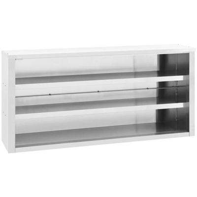 vidaXL Armadietto a Muro da Cucina 150x40x75cm in Acciaio Inossidabile - Argento