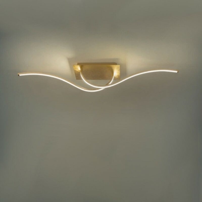 Fratelli Braga - Plafoniera fb-scia 2127 pl2 25w led 2600 lm metallo lampada soffitto parete moderna, finitura metallo foglia oro