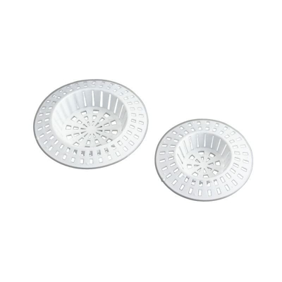 WENKO Proteggi scarichi bianco - set 4 pezzi, Metallo, 6 x 6 cm, Bianco