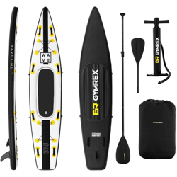 Sup Gonfiabile Tavola Surf con Remo Carico: 120 kg Giallo/Nero Sellino Tavola: 12 Kg - Gymrex en oferta