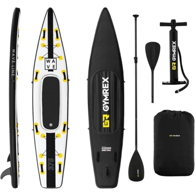 Sup Gonfiabile Tavola Surf con Remo Carico: 120 kg Giallo/Nero Sellino Tavola: 12 Kg - Gymrex