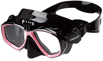 Cressi Action, Maschera Subacquea Unisex – Adulto, Nero Rosa, Taglia Unica