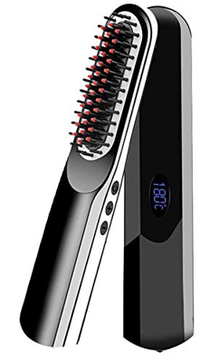 Spazzola per la barba con piastra per barba, Uomo wireless Raddrizzatore di Style Capelli Capelli Pettine LCD multifunzione Bilancio Bilancio USB CAPE