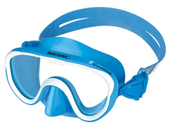 SEAC Marina Color, Maschera Subacquea Silicone Colorato per Snorkeling e Gioco in Mare Unisex Bambino, Azzurro, piccola precio