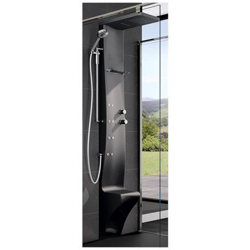 Colonna Doccia Novellini Dress Plus Idromassaggio Verticale Dorsale Attrezzata Miscelatore Termostatico Colore Nero Ripiano Porta Oggetti Doccetta Mano Cascata Soffione Pioggia 20x20 Cm Seduta Installabile Parete Misura 28x55xh213 Cm en oferta