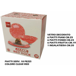 Piatti Serv. 19Pz. Opal Clear Red en oferta