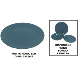 Bighouse It - PIATTO CERAMICA PIANO CM.26 BLU en oferta