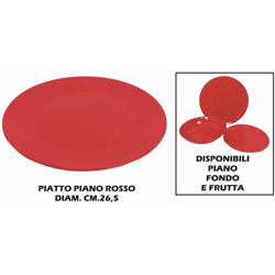 Bighouse It - PIATTO CERAMICA PIANO CM.26 ROSSO en oferta