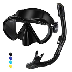 Glymnis Set Snorkeling Maschera Snorkeling Anti-Appannamento Kit Snorkeling Panoramica a 180° con Tubo di Respirazione a Secco Completo e Boccaglio pe características