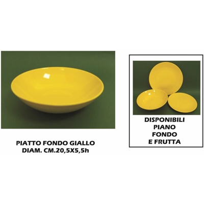 Bighouse It - PIATTO CERAMICA FONDO CM.21 GIALLO