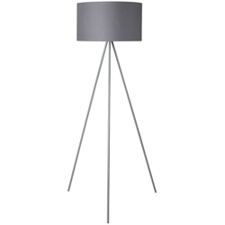 Lampada Piantana Treppiedi Dimmerabile Moderna Paralume E27 60W Tessuto Grigio en oferta