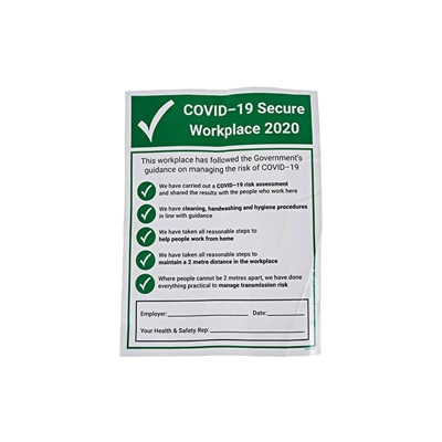 V Safety CV191BC-S Vsafety COVID-Secure Workplace 300 mm x 400 mm vinile autoadesivo