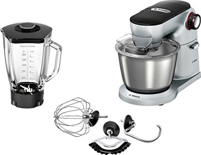 Bosch MUM9Y35S12 Robot da Cucina 5.5 L, con Bicchiere Graduato, 1500 W, Alluminio, Nero, Standard